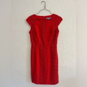 Antonio Melani, EUC red embroidered cap sleeve dress, size 2